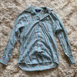 Green/Blue Plaid Button Up